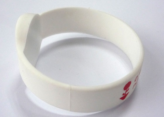 White Silicone Energy Bracelet RFID Wristband Size 20cm / U CODE Gen 2 , 915Mhz