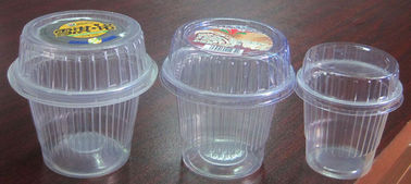 170ml Disposable Ice Cream Cups / Clear Plastic Sundae Cups PET