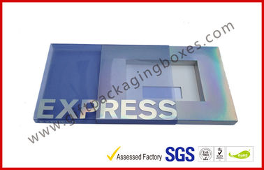 Silver Envelope Card Board Packaging Boxes , Clear Plastic Sleeve Screen Protector Packaging