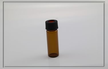 مقاومة للحرارة PTFE الحاجز عينة قوارير الزجاج خفض 15mm، لون العنبر
